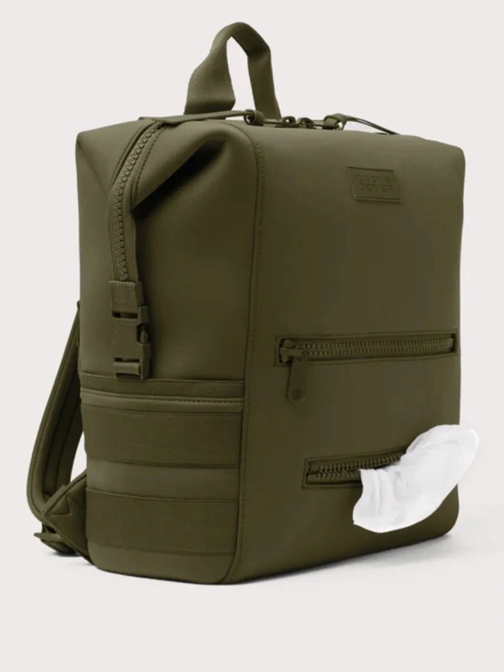 Dagne Dover INDI NEOPRENE DIAPER BACKPACK Dark Moss - a deep olive green